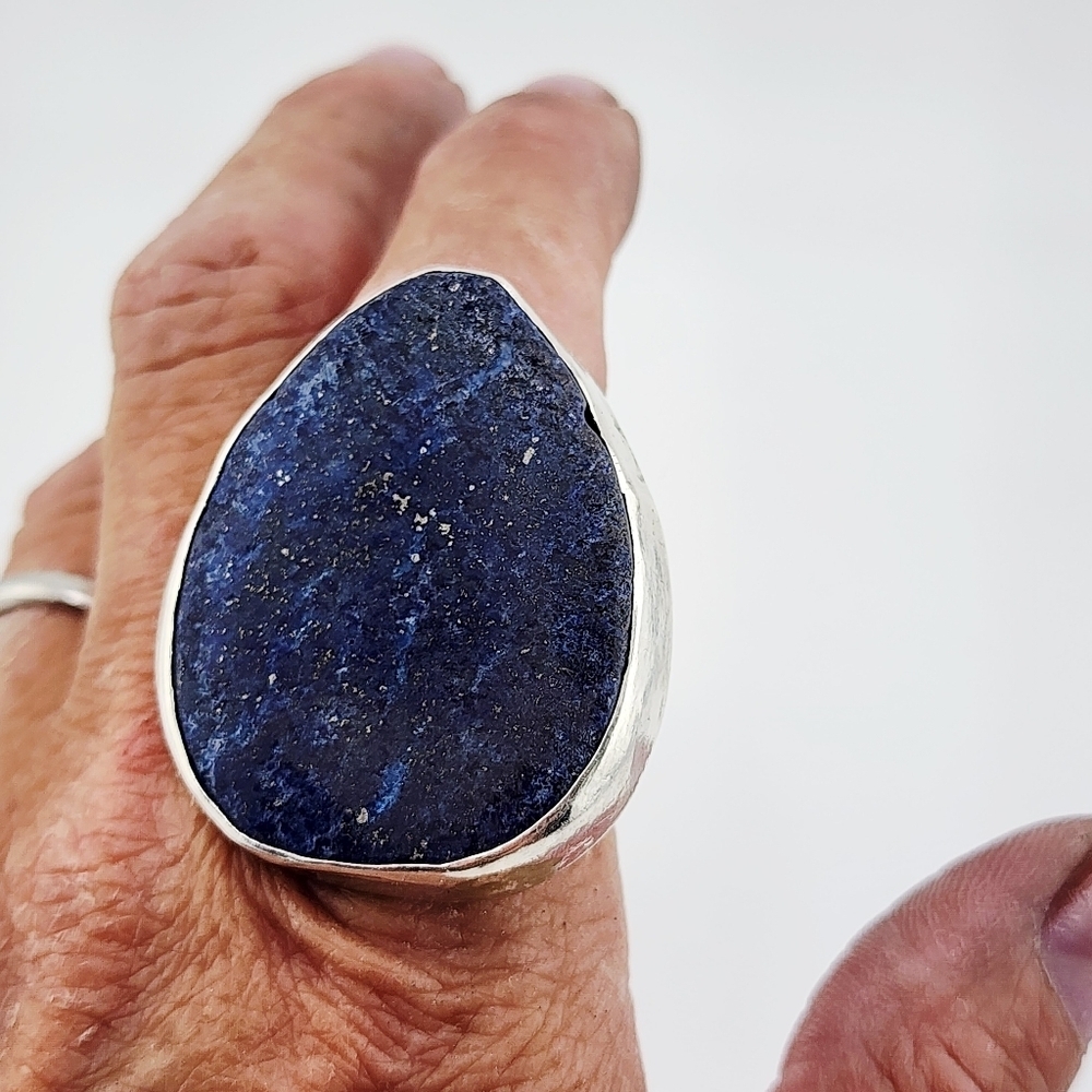 LAPIS LAZULI HANDMADE RING Sz 7 - Picture 4 of 12